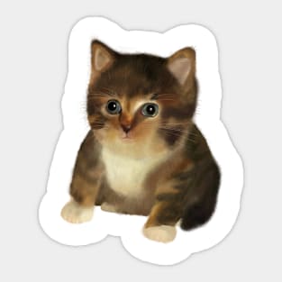 Cute little painted cat Sticker